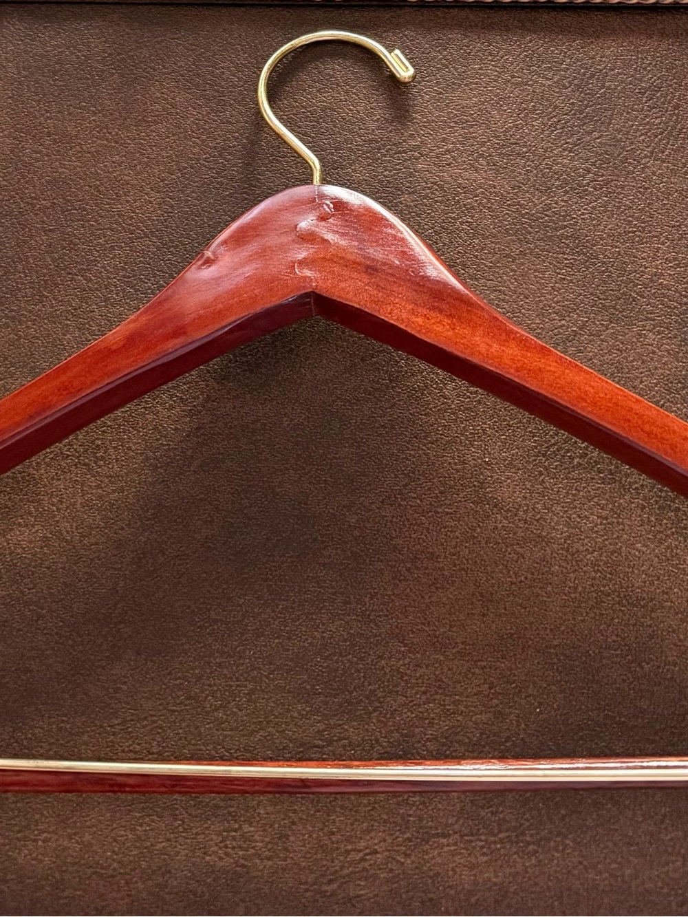 Wilkes Bashford Wooden Hanger in Rich Mahogany - Picture 2 of 2